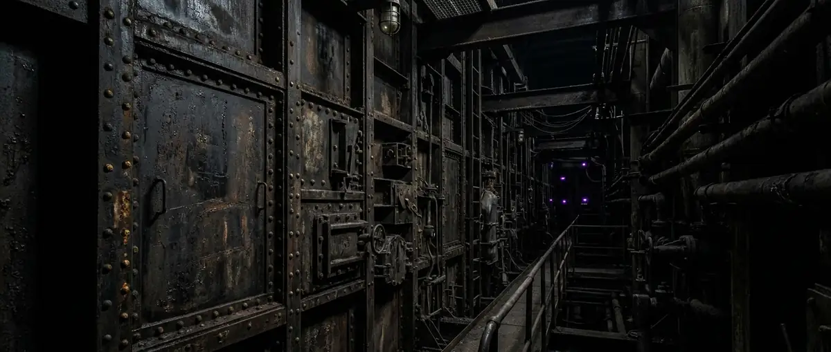 Engine room dark background